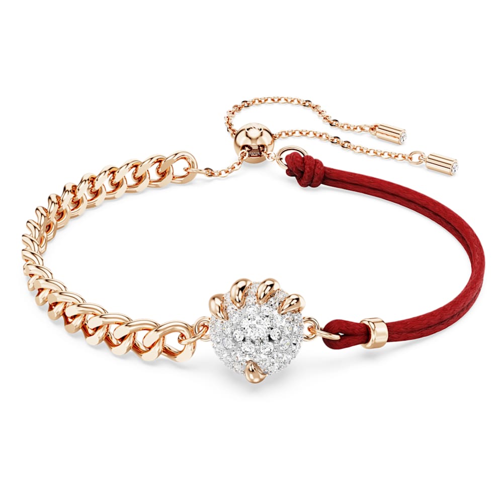 Dragon and Phoenix bracelet, Dragon's claw, Red, Mixed metal finish image 1