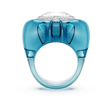 Dulcis cocktail ring, Heart cut, Pave, Heart, Blue image 3