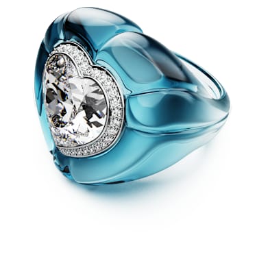 Dulcis cocktail ring, Heart cut, Pave, Heart, Blue image 5