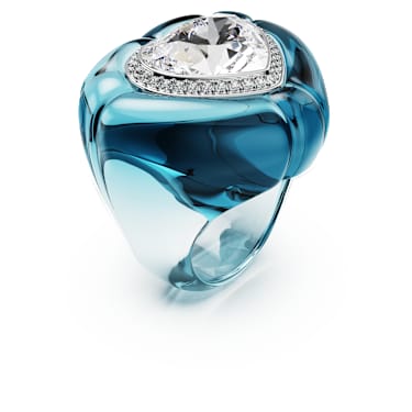 Dulcis cocktail ring, Heart cut, Pave, Heart, Blue image 2