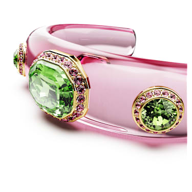 Dulcis cuff, Mixed cuts, Multicolored, 18K gold finish image 2