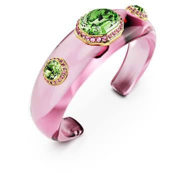 Dulcis cuff, Mixed cuts, Multicolored, 18K gold finish image 3