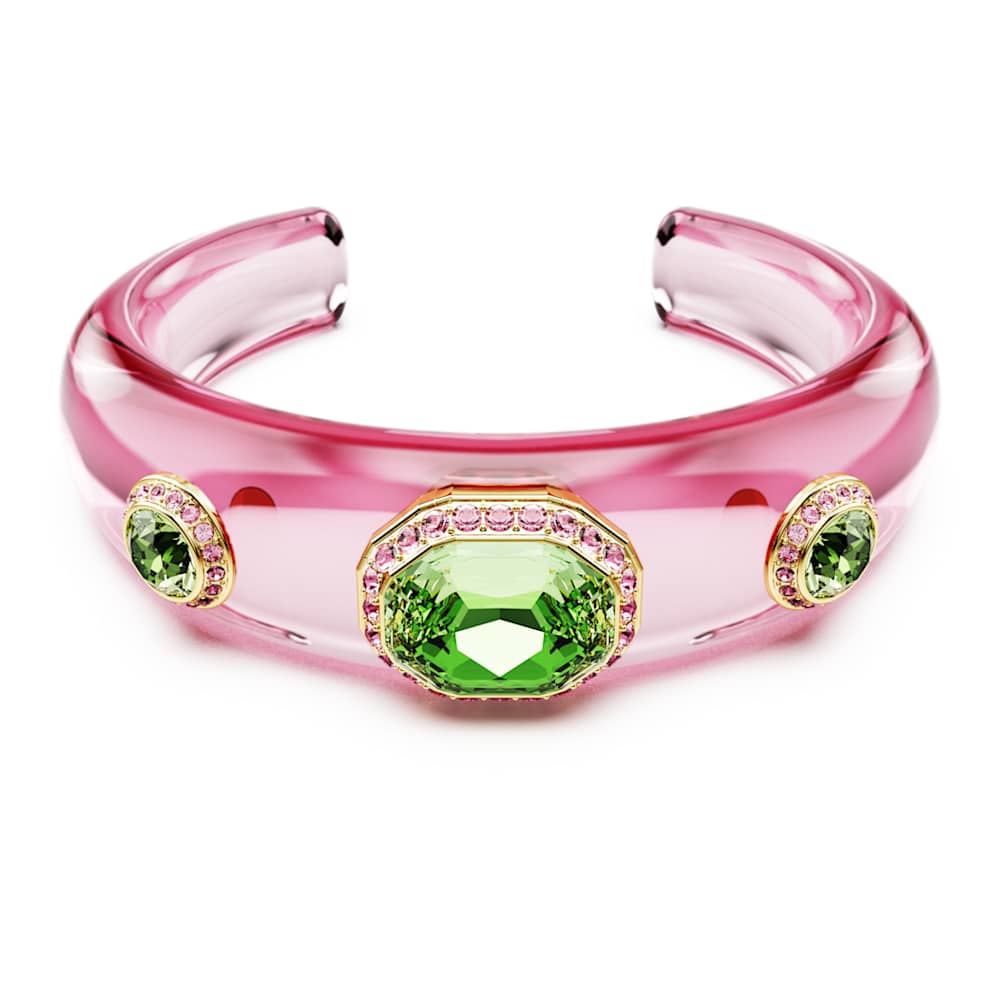 Dulcis cuff, Mixed cuts, Multicolored, 18K gold finish image 1