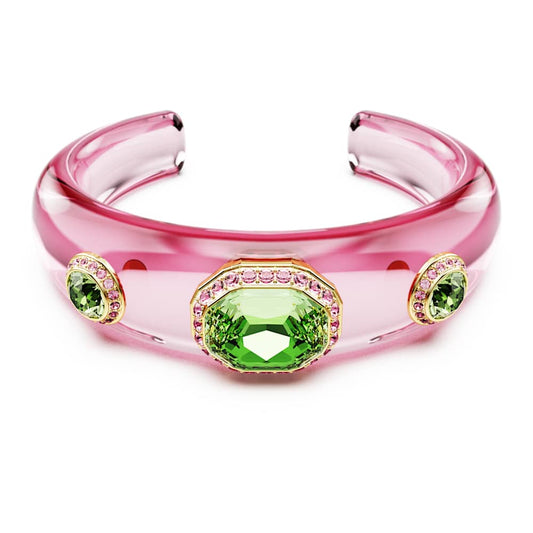 Dulcis cuff, Mixed cuts, Multicolored, 18K gold finish image 1