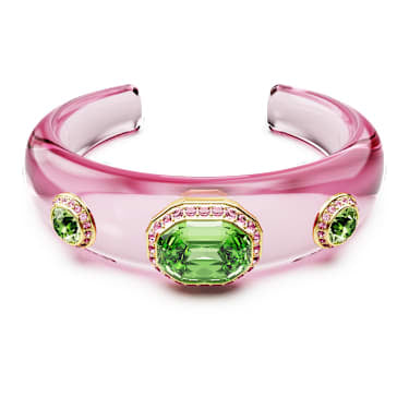 Dulcis cuff, Mixed cuts, Multicolored, 18K gold finish image 5
