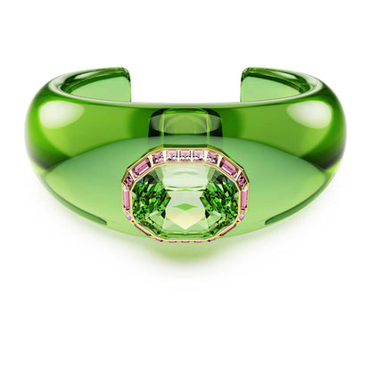 Dulcis cuff, Octagon cut, Green, 18K gold finish image 1