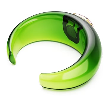 Dulcis cuff, Octagon cut, Green, 18K gold finish image 4