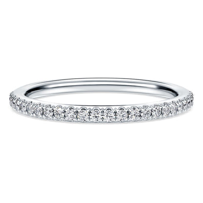 Eternity band ring, Lab-grown diamonds 0.2 ct tw, Round shape, 14K white gold image 1