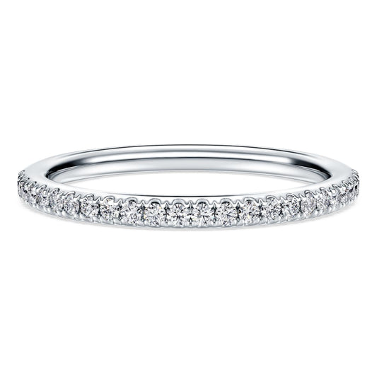 Eternity band ring, Lab-grown diamonds 0.2 ct tw, Round shape, 14K white gold image 1