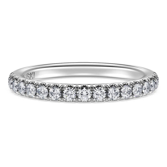 Eternity band ring, Lab-grown diamonds 0.4 ct tw, Round shape, 14K white gold image 1