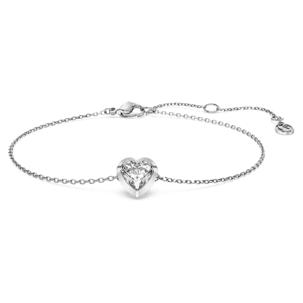 Eternity bracelet, Lab-grown diamonds 0.5 ct tw, Heart shape, Sterling silver image 1