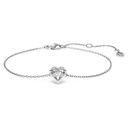 Eternity bracelet, Lab-grown diamonds 0.5 ct tw, Heart shape, Sterling silver image 1