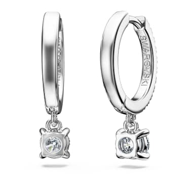 Eternity drop earrings, Lab-grown diamonds 0.7 ct tw, Round shape, 14K white gold image 4