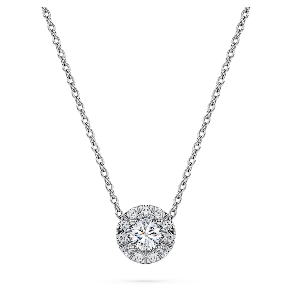 Eternity halo solitaire pendant, Lab-grown diamonds 0.23 ct tw, Round shape, Sterling silver image 1