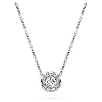 Eternity halo solitaire pendant, Lab-grown diamonds 0.23 ct tw, Round shape, Sterling silver image 1