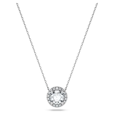 Eternity halo solitaire pendant, Lab-grown diamonds 0.59 ct tw, Round shape, 14K white gold image 6