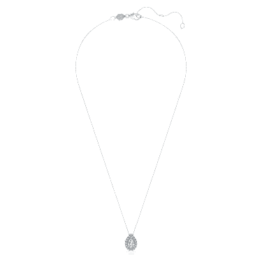 Eternity halo solitaire pendant, Lab-grown diamonds 1 ct tw, Pear shape, 14K white gold image 2