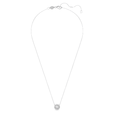 Eternity halo solitaire pendant, Lab-grown diamonds 1 ct tw, Round shape, 14K white gold image 2