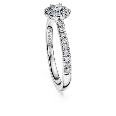 Eternity halo solitaire ring, Lab-grown diamonds 0.45 ct tw, Round shape, Sterling silver image 3