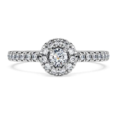 Eternity halo solitaire ring, Lab-grown diamonds 0.45 ct tw, Round shape, Sterling silver image 2