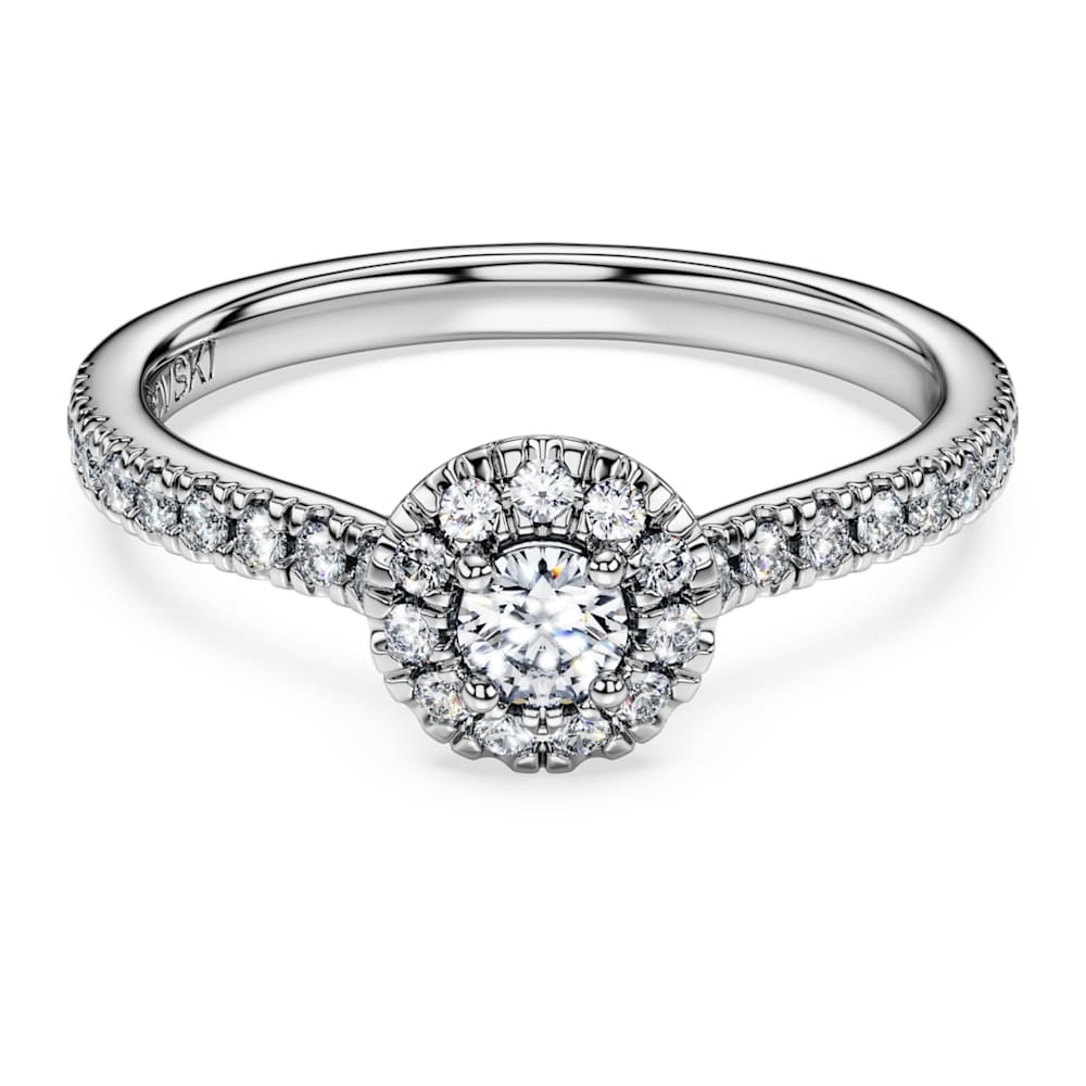 Eternity halo solitaire ring, Lab-grown diamonds 0.45 ct tw, Round shape, Sterling silver image 1
