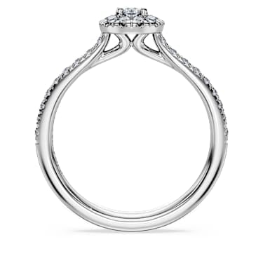 Eternity halo solitaire ring, Lab-grown diamonds 0.45 ct tw, Round shape, Sterling silver image 4