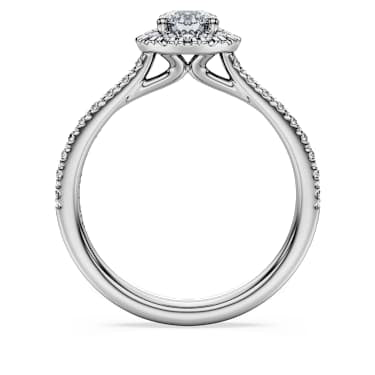 Eternity halo solitaire ring, Lab-grown diamonds 0.8 ct tw, Round shape, 14K white gold image 4