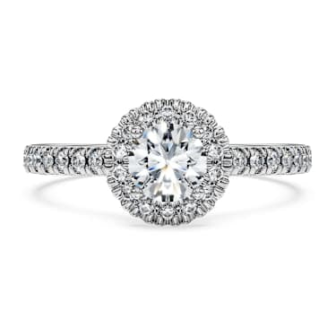 Eternity halo solitaire ring, Lab-grown diamonds 0.8 ct tw, Round shape, 14K white gold image 2
