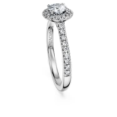 Eternity halo solitaire ring, Lab-grown diamonds 0.8 ct tw, Round shape, 14K white gold image 3