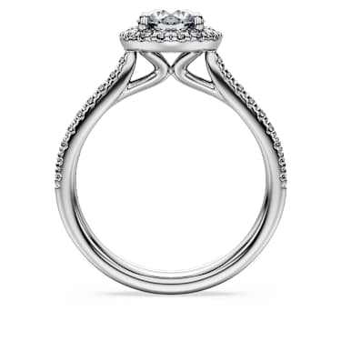 Eternity halo solitaire ring, Lab-grown diamonds 1.33 ct tw, Round shape, 14K white gold image 4
