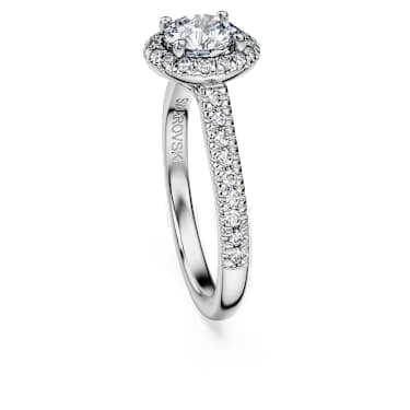 Eternity halo solitaire ring, Lab-grown diamonds 1.33 ct tw, Round shape, 14K white gold image 3