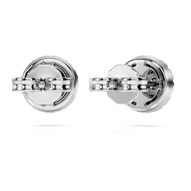Eternity halo stud earrings, Lab-grown diamonds 0.75 ct tw, Round shape, 14K white gold image 4