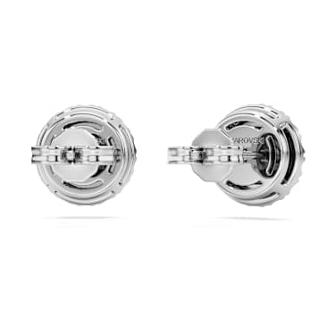 Eternity halo stud earrings, Lab-grown diamonds 2 ct tw, Round shape, 14K white gold image 4
