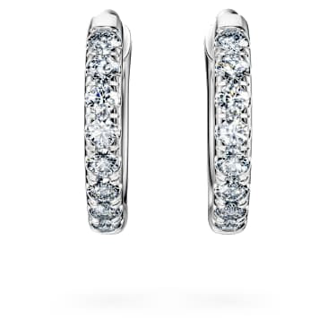 Eternity hoop earrings, Lab-grown diamonds 0.1 ct tw, Round shape, Small, 14K white gold image 2