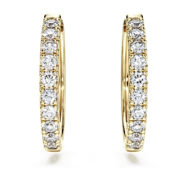 Eternity hoop earrings, Lab-grown diamonds 0.5 ct tw, Round shape, 14K yellow gold image 2