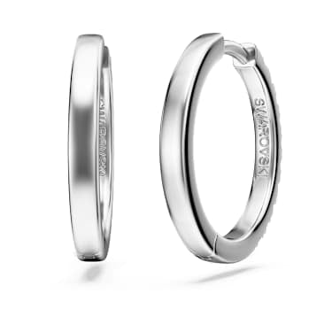 Eternity hoop earrings, Lab-grown diamonds 0.56 ct tw, Round shape, Sterling silver image 4