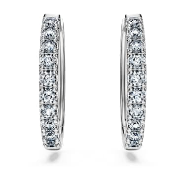 Eternity hoop earrings, Lab-grown diamonds 0.56 ct tw, Round shape, Sterling silver image 2