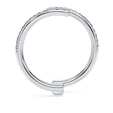 Eternity open band ring, Lab-grown diamonds 0.2 ct tw, Round shape, 14K white gold image 4