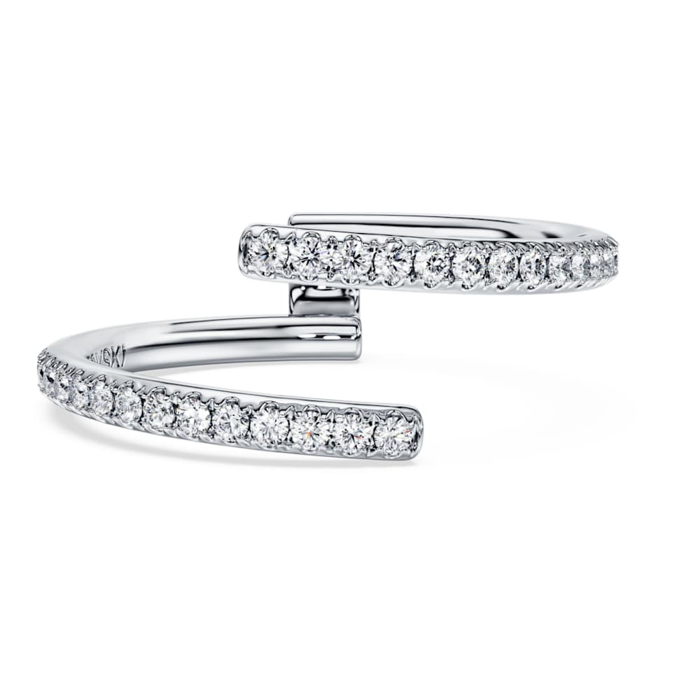 Eternity open band ring, Lab-grown diamonds 0.2 ct tw, Round shape, 14K white gold image 1