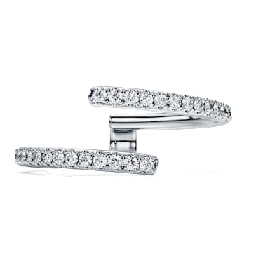 Eternity open band ring, Lab-grown diamonds 0.2 ct tw, Round shape, 14K white gold image 2