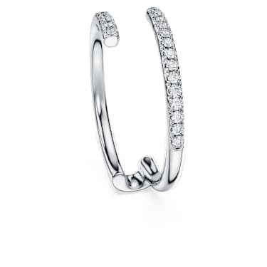 Eternity open band ring, Lab-grown diamonds 0.2 ct tw, Round shape, 14K white gold image 3
