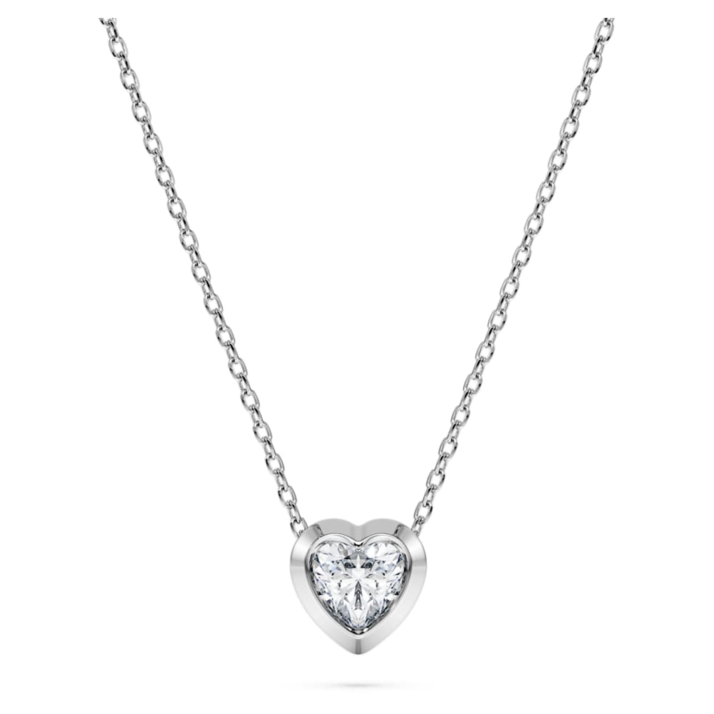 Eternity pendant, Lab-grown diamonds 0.5 ct tw, Heart shape, Sterling silver image 1
