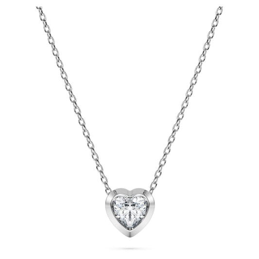 Eternity pendant, Lab-grown diamonds 0.5 ct tw, Heart shape, Sterling silver image 1