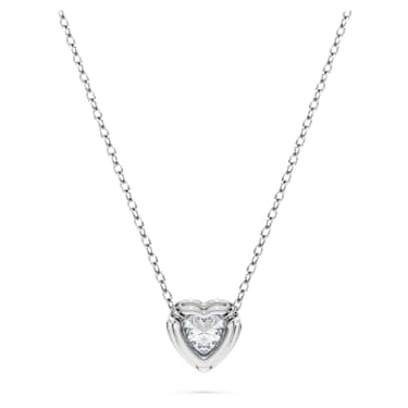 Eternity pendant, Lab-grown diamonds 0.5 ct tw, Heart shape, Sterling silver image 4