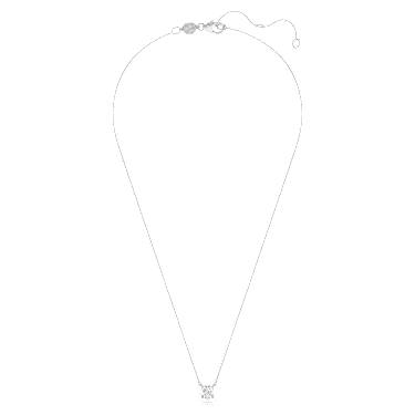 Eternity solitaire pendant, Lab-grown diamonds 1 ct tw, Round shape, 14K white gold image 2