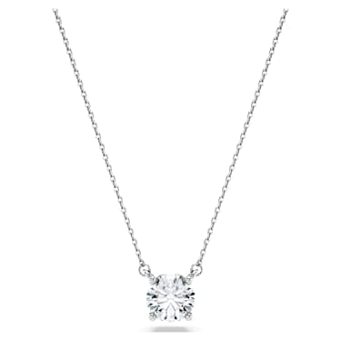 Eternity solitaire pendant, Lab-grown diamonds 1 ct tw, Round shape, 14K white gold image 6
