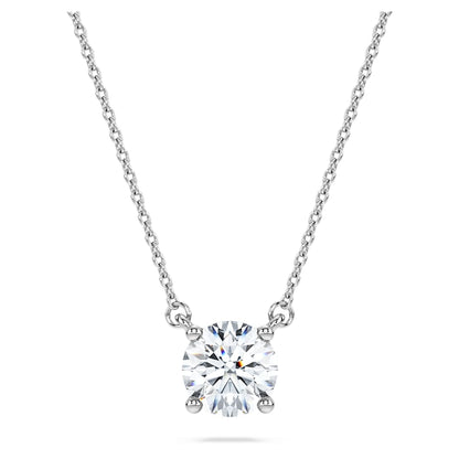 Eternity solitaire pendant, Lab-grown diamonds 1 ct tw, Round shape, 14K white gold image 1