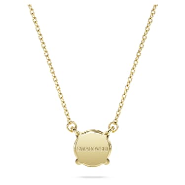 Eternity solitaire pendant, Lab-grown diamonds 1 ct tw, Round shape, 14K yellow gold image 4