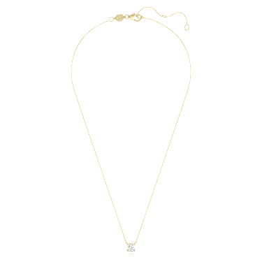 Eternity solitaire pendant, Lab-grown diamonds 1 ct tw, Round shape, 14K yellow gold image 2