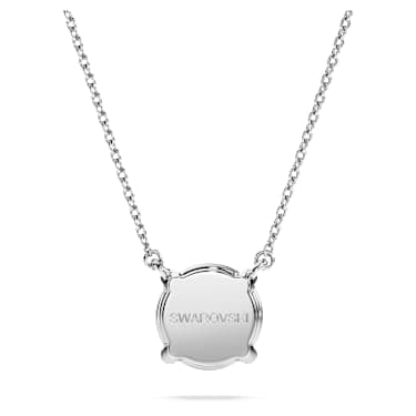 Eternity solitaire pendant, Lab-grown diamonds 2 ct tw, Round shape, 14K white gold image 4